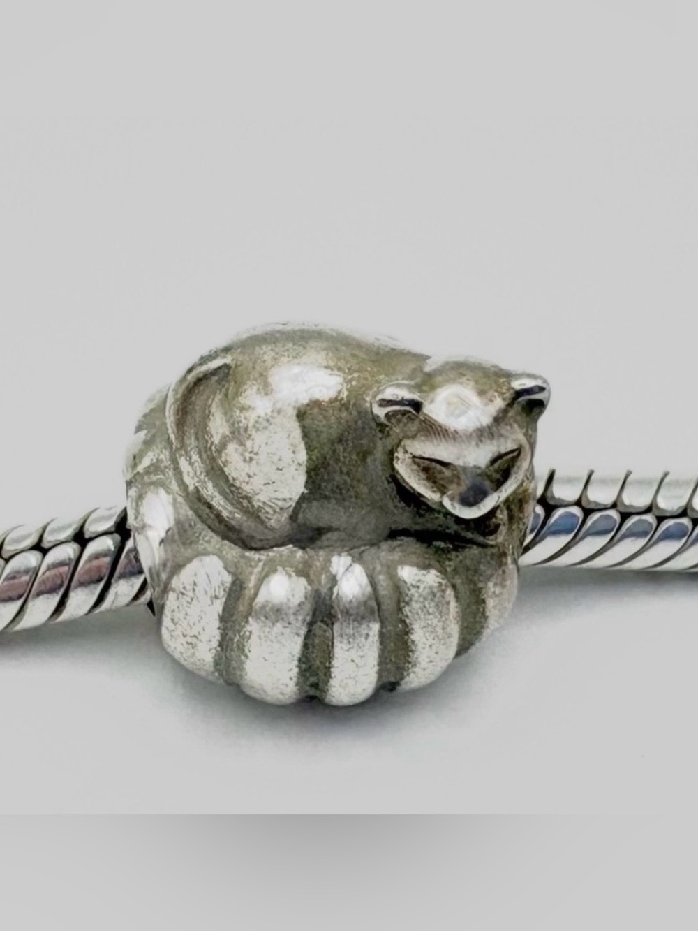 Pandora Cozy Cat on Bed Sterling Silver Charm